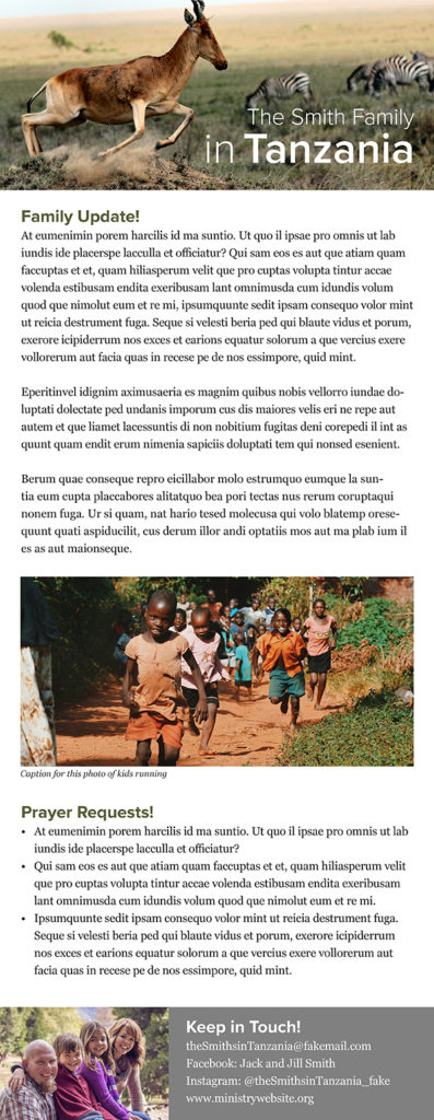 missionary newsletter good design