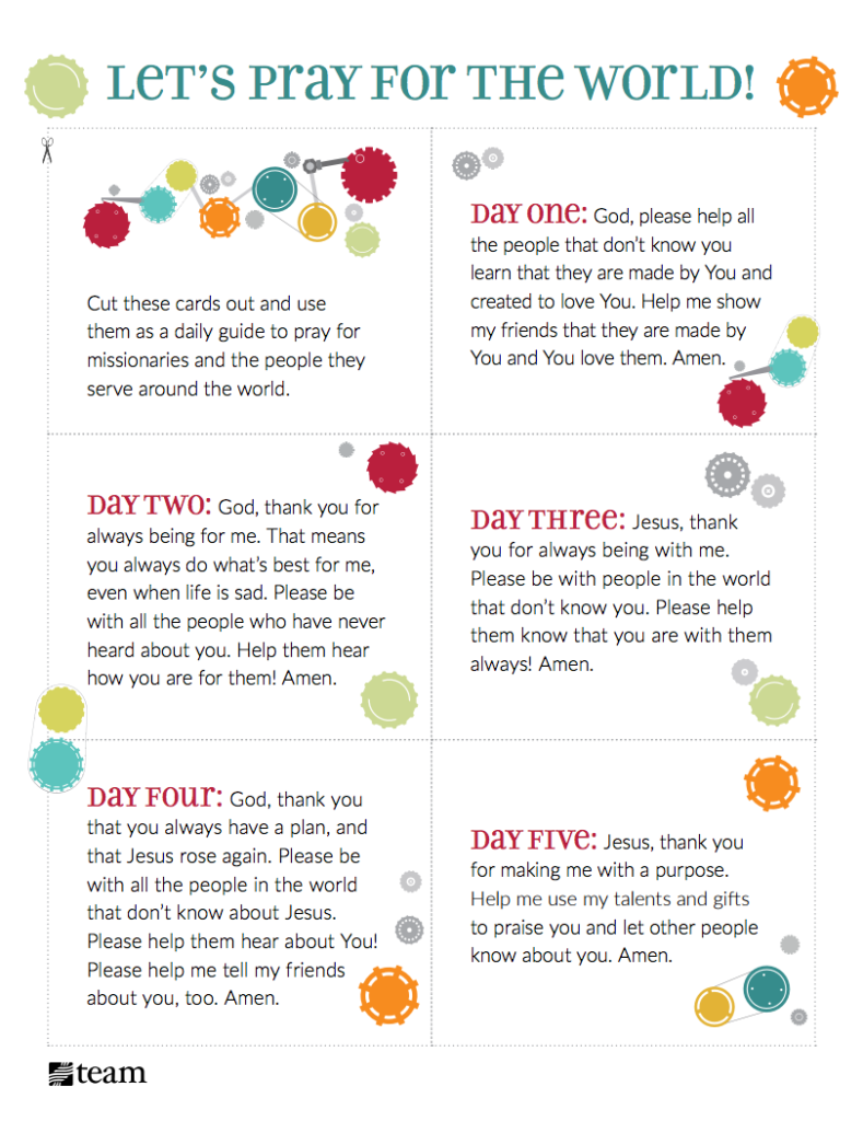 pray for missions with kids
