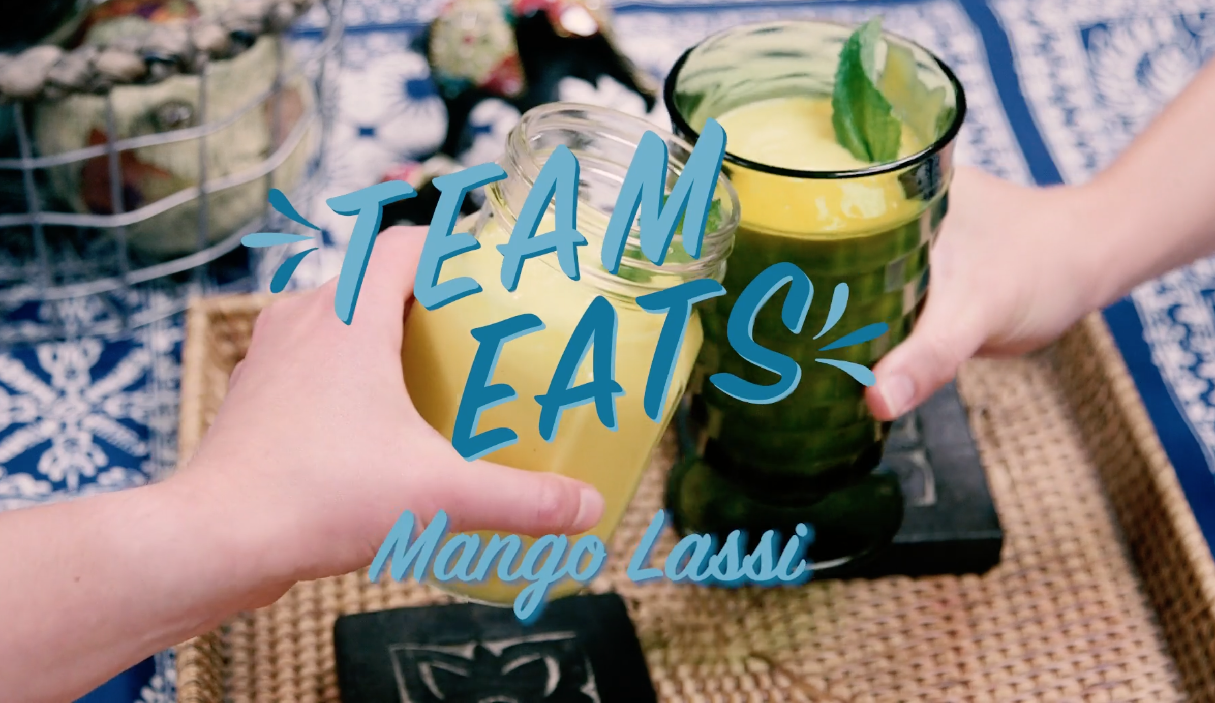 Two glasses of Mango Lassi